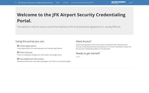 JFK Airport Security Credentialing Portal
