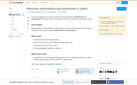 Websocket Authentication and Authorization in Spring - Stack ...