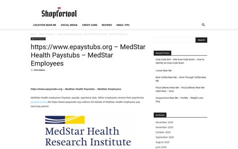 https://www.epaystubs.org – MedStar Health Paystubs ...