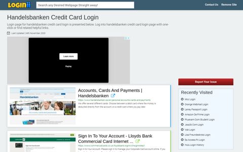 Handelsbanken Credit Card Login