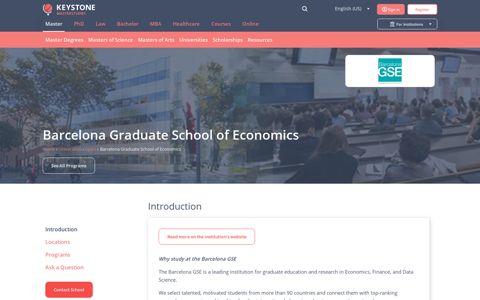Barcelona Graduate School of Economics in Spain - Master ...