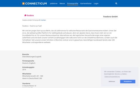 Foodora GmbH - Arbeitgeber-Firmenprofil - Connecticum