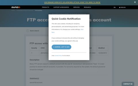 FTP access with anonymous account - Rapid7
