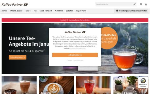 Kaffee Partner Shop: Ihr Online-Shop für Kaffee, Espresso & Co.