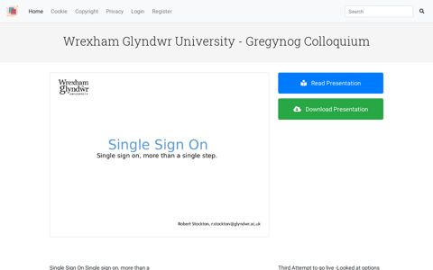 Wrexham Glyndwr University - Gregynog Colloquium ...