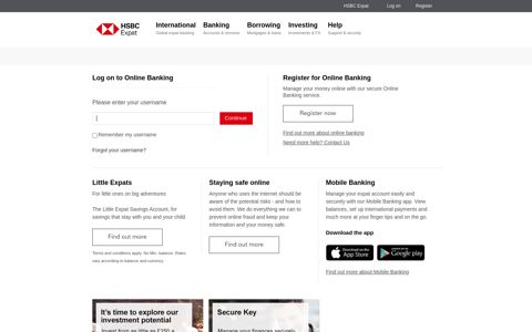 Log on to Online Banking: Username | HSBC