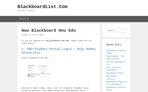 Www Blackboard Hnu Edu - BlackboardList.Com