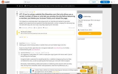 LPT: If you're using a website like Glassdoor.com that only ...