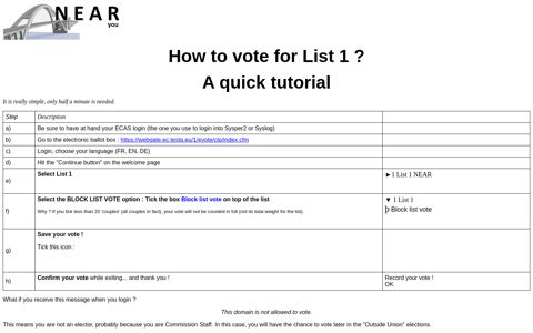 How to vote for List 1