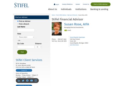 Susan Rose, AIFA - Grand Rapids Downtown Financial ... - Stifel