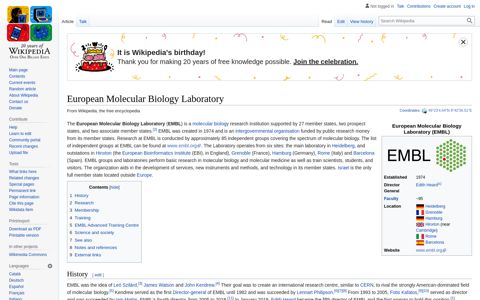 European Molecular Biology Laboratory - Wikipedia