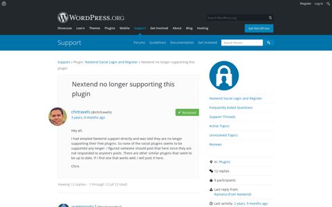 Nextend no longer supporting this plugin | WordPress.org