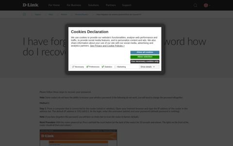 I have forgotten my wireless password how do I recover it? | D ...