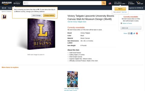 Victory Tailgate Lipscomb University Bisons Canvas Wall Art ...