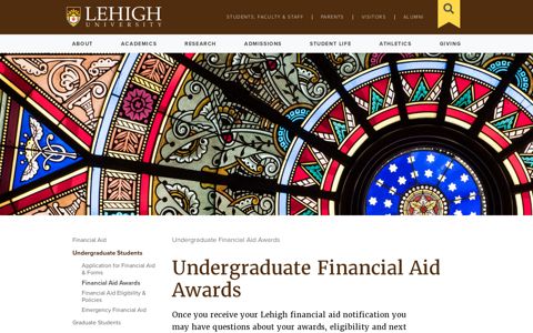 Undergraduate Financial Aid Awards | Lehigh University