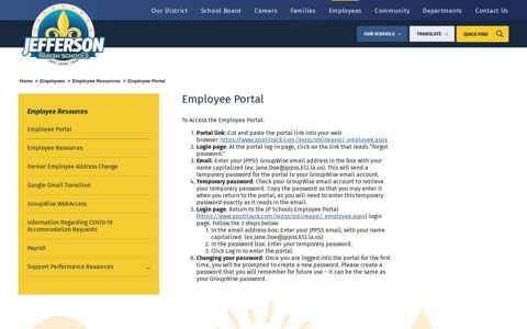 Employee Resources / Employee Portal