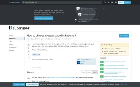 How to change root password in kubuntu? - Super User