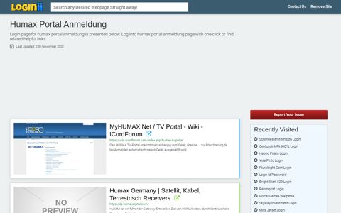 Humax Portal Anmeldung
