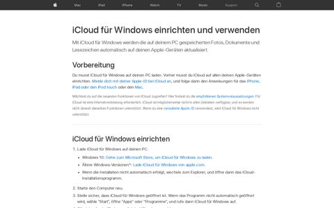 iCloud für Windows einrichten und verwenden - Apple Support