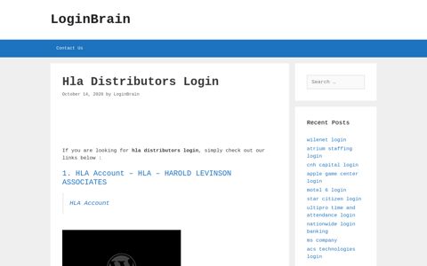 hla distributors login - LoginBrain