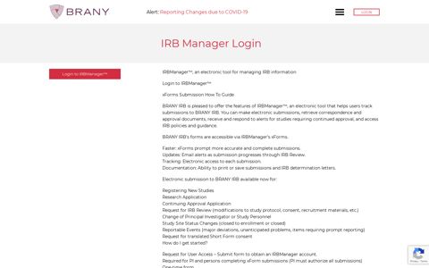 IRB Manager Login - Brany