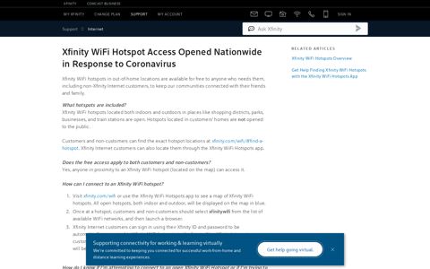 Xfinity WiFi Hotspot Access Opened Nationwide in Response ...