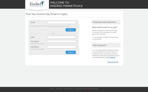 Find Your Account (by Email or Login) - Kindred Marketplace