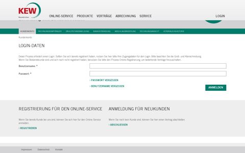 Login - Online-Service KEW Neunkirchen