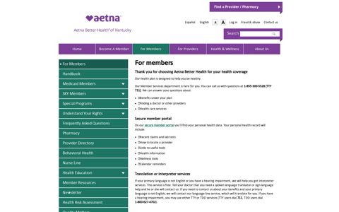 For members | Aetna Better Health of Kentucky