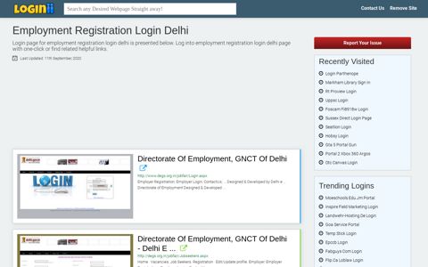 Employment Registration Login Delhi - Loginii.com