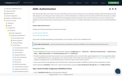 SAML Authentication - ManageEngine