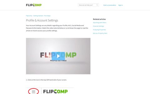 Profile & Account Settings - FlipComp Support