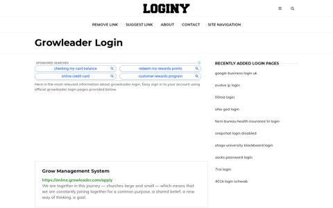 Growleader Login ✔️ One Click Login - Loginy