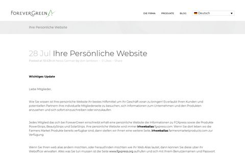 Ihre Persönliche Website - ForeverGreen