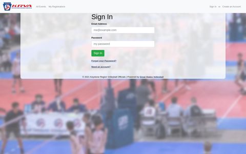 My Registrations - Keystone Region Volleyball Officials