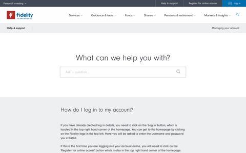 How do I log in to my account? | Help & Support - Fidelity ...