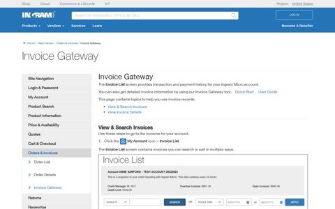 Invoice Gateway - Ingram Micro
