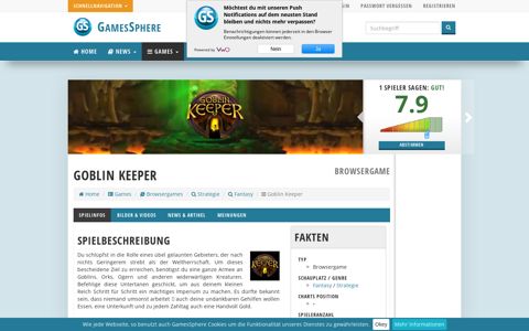 Goblin Keeper Browsergame • GamesSphere