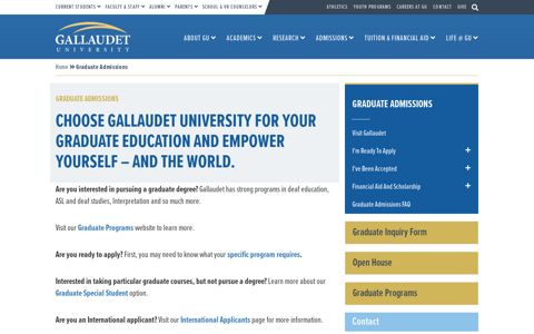 Graduate Admissions - Gallaudet University