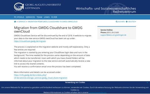 Migration from GWDG Cloudshare to GWDG ownCloud ...