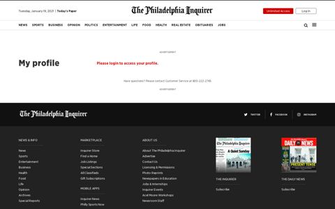 My Profile - Philadelphia Inquirer