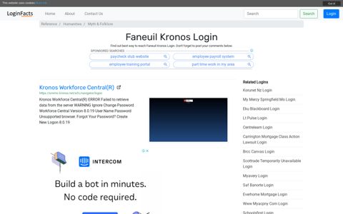 Faneuil Kronos - Kronos Workforce Central(R) - LoginFacts