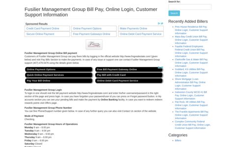 Fusilier Management Group Bill Pay, Online Login, Customer ...