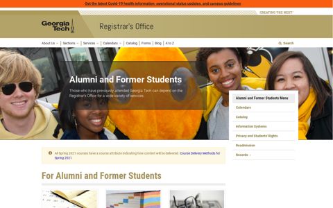 Alumni and Former Students | Registrar's Office | Georgia Tech
