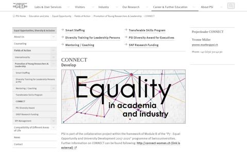CONNECT | Equal Opportunity | Paul Scherrer Institut (PSI)