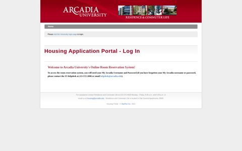 StarRezPortal - Housing Application Portal - Log In