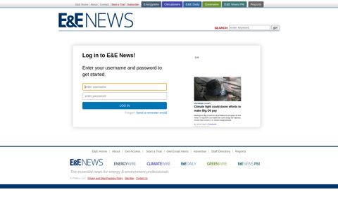 E&E News -- Log in