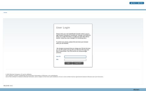 User Login - BISON Web - Howard University Student ...