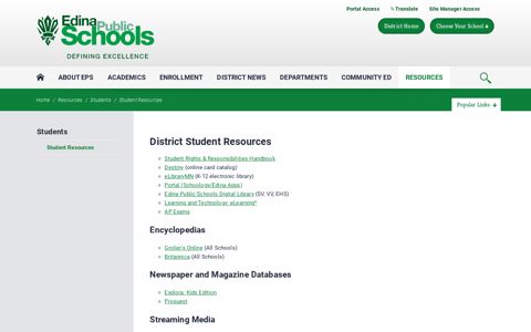 Students / Student Resources - Edina Public Schools