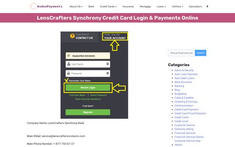 LensCrafters Synchrony Credit Card Login & Payments Online ...